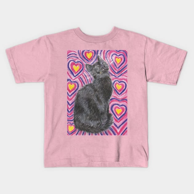 Happy cat Valentine Kids T-Shirt by SamsArtworks